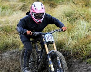 Indy Deavoll charges to victory at the Oceania championships at Coronet Peak on Sunday. PHOTO:...