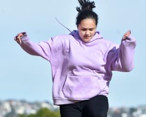 Trinity Catholic College student Krystal-Lee Boyd, 16, jumping in the Long Jump event during the...