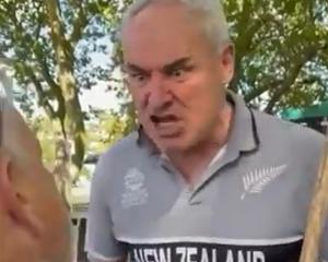 Paul Fisher confronts a protester. Photo: Screenshot via Tiktok
