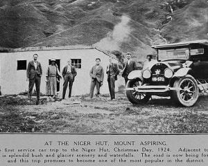 The first commercial motor tour to reach Niger Hut, Mt Aspiring, operated by a White Star service...