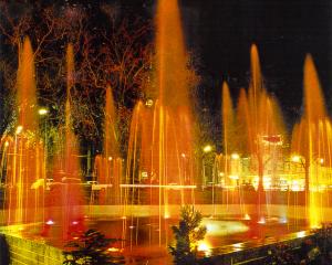 A colour image of the Star Fountain lighting up the Octagon during the 1970s. PHOTOS: ALLIED...