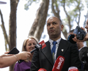 Tama Potaka speaks to media at Waitangi Photo: RNZ