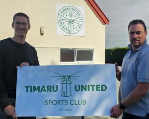 Timaru United Sports Club co-presidents Aaron Collins (left) and Aaron Donaldson prepare for the...