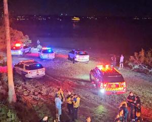Emergency services at the scene following the ferry crash in Clearwater, Florida. Photo: Javier...