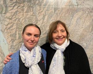 Caitlin Rivers, left, and Jane Robertson preparing to appear in next week’s Pint-Sized Plays....