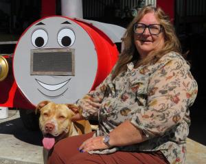 Carol Johns with Ashburton’s iconic Kiddie Train midway through upgrade works. PHOTO: TONI WILLIAMS