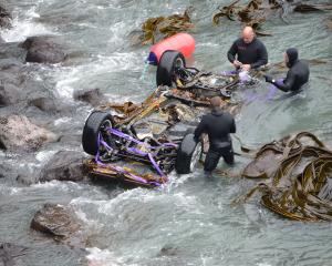 John Beckenridge’s car is recovered from Curio Bay in 2015. PHOTO: STEPHEN JAQUIERY