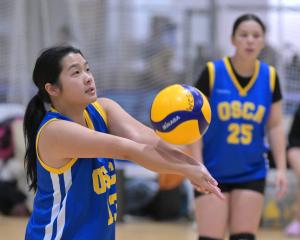 Tayla Wong competes in the women’s volleyball at the New Zealand Chinese Association’s annual...