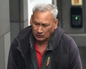 Pottki Tangimetua outside the Dunedin District Court yesterday morning. Photo: Gregor Richardson
