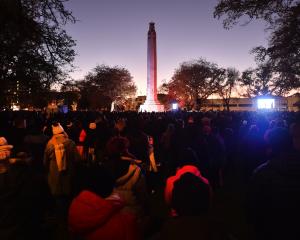 The crowd during the 2025 Anzac Day dawn service at the Cenotaph in Queens Gardens yesterday....