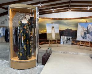 High-tech pods created to display Eden Hore's fashion collection, like the one seen here in...