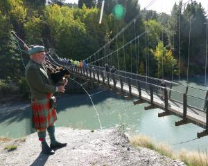 Piper Graham Glass, of Arthurs Point, performs to mark the official opening of the Shotover Gorge...
