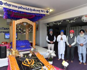 At the new site for the Dunedin Gurdwara are (from left) Dunedin Gurdwara Singh Sabha Trust...