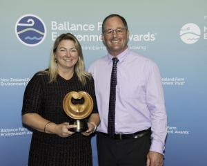 Otago Ballance Farm Environment Awards supreme winners Tracy and Andrew Paterson, of Central...