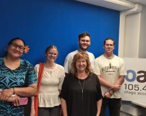 The Hope Centre radio and podcast team is (from left) Nusa Matamua, Anna Harris, Life Matters...