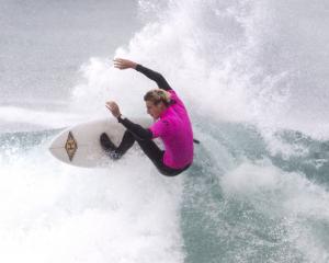 Dunedin surfer Lewis Murphy competes in the open men’s heats at the South Island championships at...