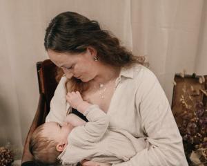 Chloe Lysaght feeds her 15-month-old baby Sage Ormsby at the Big Latch On Timaru last week. PHOTO...