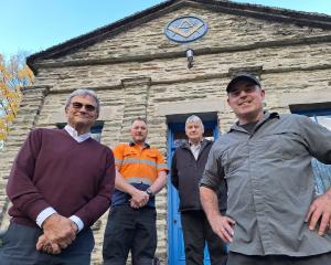 Among the last members of Arrow Kilwinning Lodge are, from left, Edis Embil, Chris Buckley, Gary...