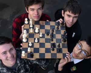 The Otago regional chess champions are Logan Park High School A, (from left) Tyne Grant, Daniel...