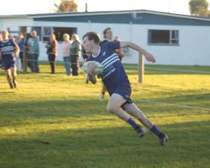 Wyndham fullback Max Hill scores a try after running 70m down the field in a match against Gore...