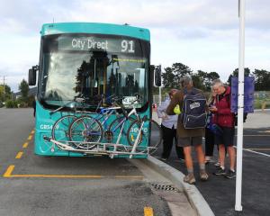 Front mounted bike racks can now ride on buses at all hours. Photo: Environment Canterbury