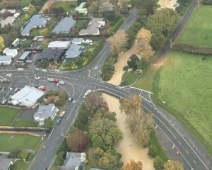 The Halswell River was at its max during rain two weeks ago. ​Photo: Supplied