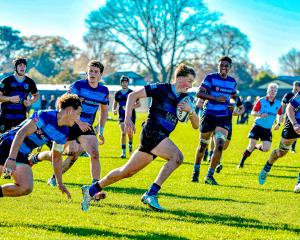 CBHS centre William Brown heads for the try line. PHOTO: THOMAS BIRD