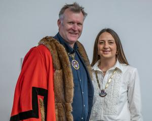 Tauranga Mayor Mahé Drysdale and wife Juliette at the new council's swearing-in ceremony in...