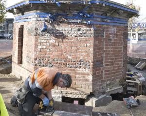 Wainwright and Hickey carpenter Philip Carbon prepares shuttering for new foundations that will...