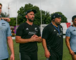 Former WBHS pupil Ben Sinnamon (second left) with New Zealand Under 85kg team player Josh Gellert...