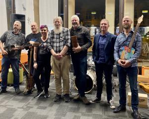 The Box Car Blues Band and friends (from left) Craig Conlan, Jay Morriss, Tammy Shepard, Eric...