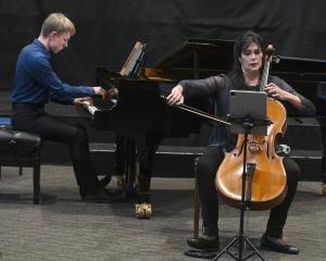 Cameron Monteath, on piano, premieres  Ballade for Cello and Piano at Hanover Hall yesterday....