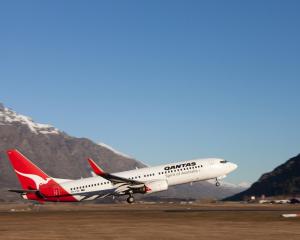 A Qantas flight takes off from Queenstown Airport. PHOTO: SUPPLIED