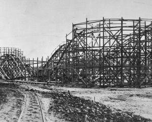 The roller coaster at the NZ and South Seas Exhibition, known as the Scenic Railway, pictured...