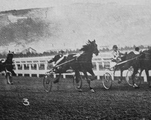 Finish of the St Clair Handicap at Forbury Park Trotting Club’s winter meeting, Dunedin. — Otago...