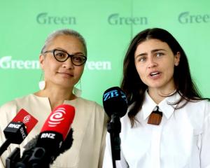Green Party co-leaders Marama Davidson (left) and Chloe Swarbrick. PHOTO: RNZ 