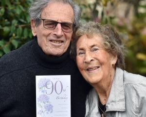 Tuppy Diack and his late wife Margaret celebrate Tuppy’s 90th birthday in 2020. PHOTO: ODT FILES