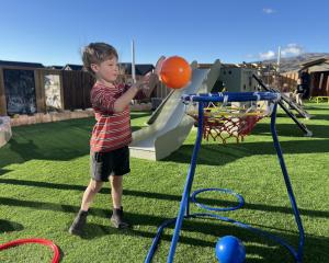 Tyson Browne makes use of the outdoor play space at a new purpose-built early childhood centre in...