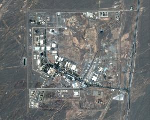 A satellite image shows the Natanz nuclear facility in Iran after an Israeli airstrike. PHOTO:...
