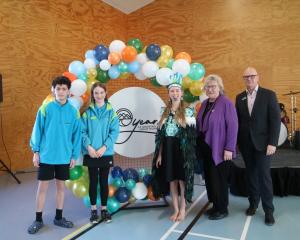 Shotover Primary students, from left, Jake Wilkinson, Emily Christmas and Fleur Dayman are...