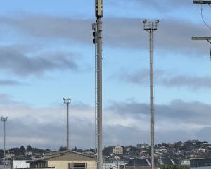A 5G cell tower at the KiwiRail property near Eden St, Oamaru. PHOTO: ANDREW ASHTON
