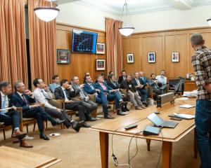 Queenstown’s Rob Clarkson and Arrowtowner Nell Hunter giving MPs the lowdown on Bitcoin as a...