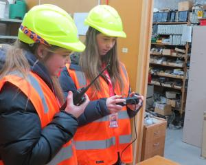 Cromwell College students Georgia Lapthorne and Ayla Deuchrass, operate an underwater drone and...