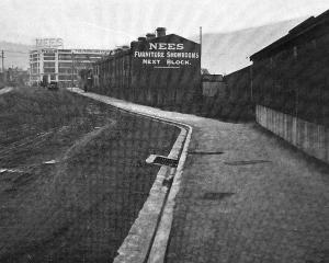 A view along the intended route of the new highway to Logan Park (later named Anzac Ave), to...