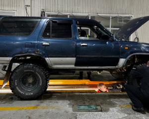 A car being inspected after being pulled over in Invercargill. Photo: Police