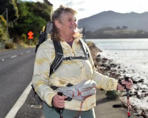 Portobello School teacher Cheryl Neill gets some steps in along Otago Harbour before she sets out...