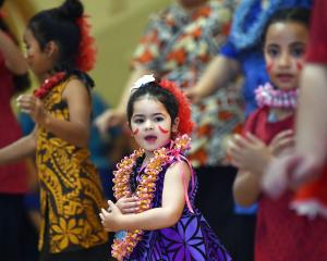 Cleo Cole, 4, performs during the Samoan Independence Day celebrations in the South Dunedin...
