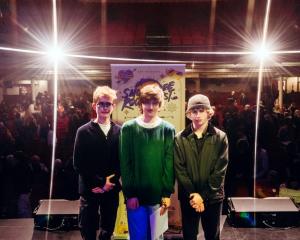 Deaf Raccoon band members (from left) Christopher Body, 16, Leo Hill, 15, and Jamie Bradfield, 15...