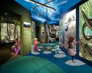 An AI rendition of what the suite of Jo Ogier’s suite of art pieces — "He Wai Apakura — Te Ara...