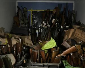 Almost 500 firearms have been seized from a Gore property. Photo: NZ Police